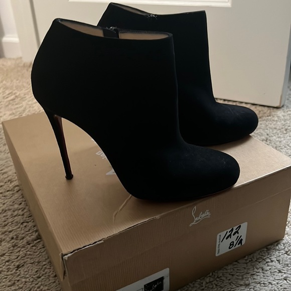 100MM Black Suede Bellissima Booties - Picture 1 of 6